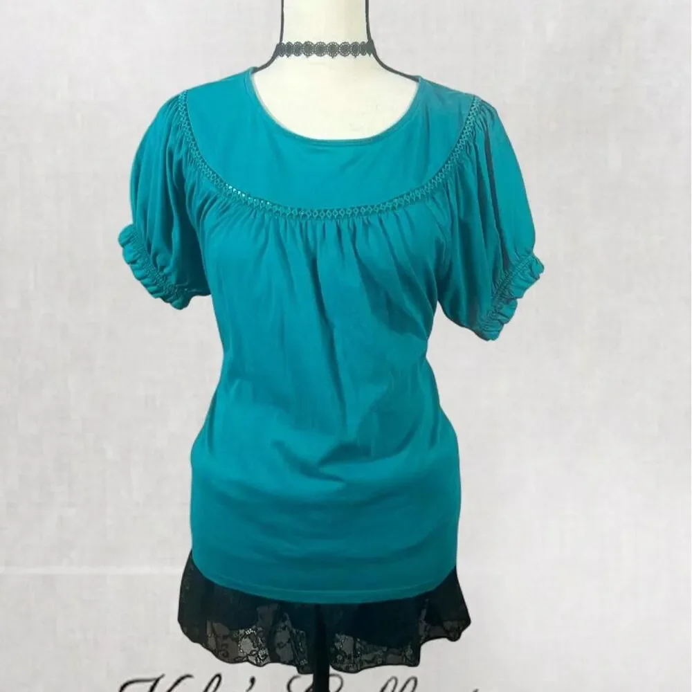 Cottagecore Chest Detail Puff Sleeve Blouse